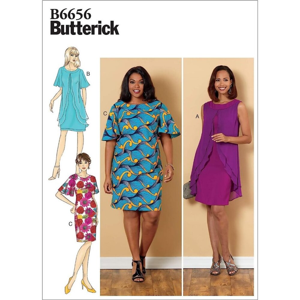 Butterick Sewing Pattern 6656 Fitted Short Sleeve or Sleeveless Dress Size 8-16